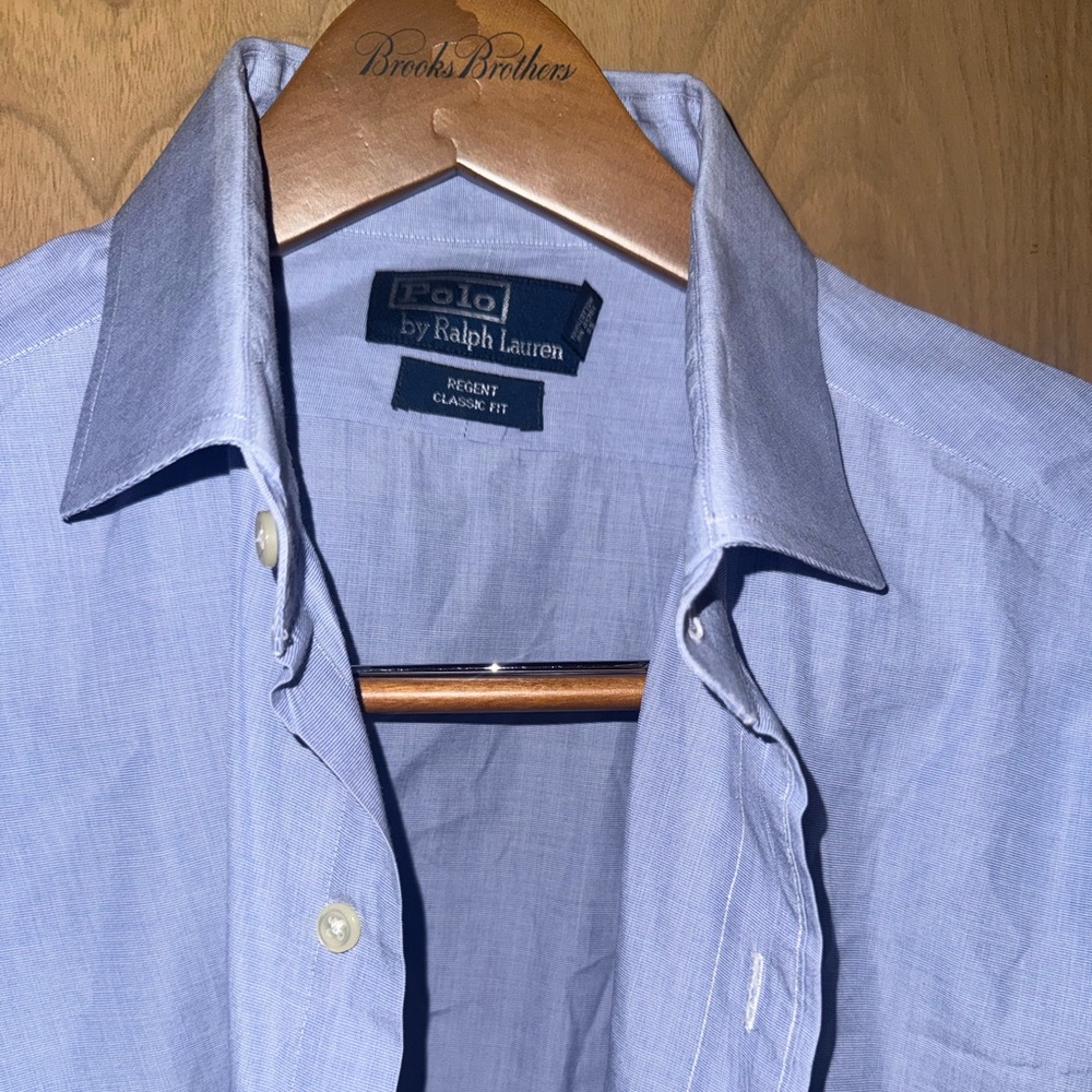 Polo Ralph Lauren Blue Spread Collar Dress Shirt